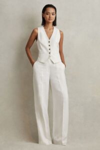 Chic Style Collective | 6 Reiss Like Brands: How to Achieve the Reiss Clothing Look on a Budget Reiss Clothing Reiss White Viscose-Linen Wide Leg Suit Trousers