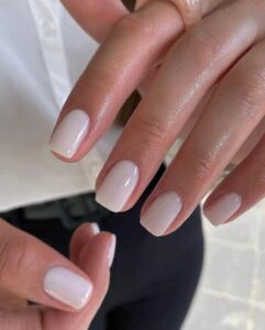 Square milky press on nails ✨