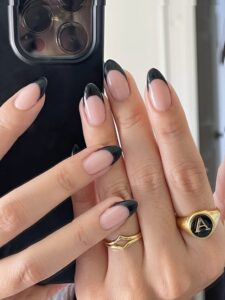 Chic Style Collective | French Tips Nail Designs Are Back—Here’s How to Wear Them in 2025 Black French Tips
