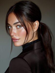 Prom Ponytail Hairstyles Sleek Low Ponytail with Center Part