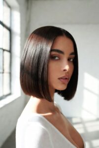 Sleek Glass Hair Bob Confidence in Minimalist Style
