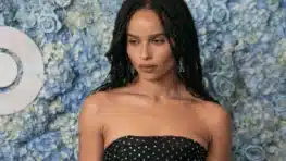 Chic Style Collective | Celebrities With Spiritual Tattoos and What They Actually Mean Zoe Kravitz wearing dress by Yves Saint Laurent attends HBO Big Little Lies Season 2 Premiere at Jazz at Lincoln Center